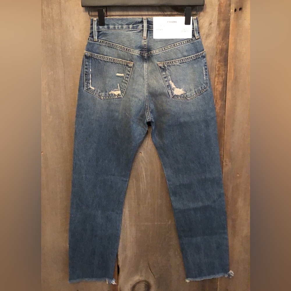 Frame Denim Le Original High Rise Straight Fit in Harborside Blue Size 24 - Picture 4 of 17